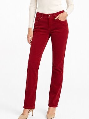 Lauren Ralph Lauren Red Corduroy Pants 4 Classic Straight Mid Rise Stretch